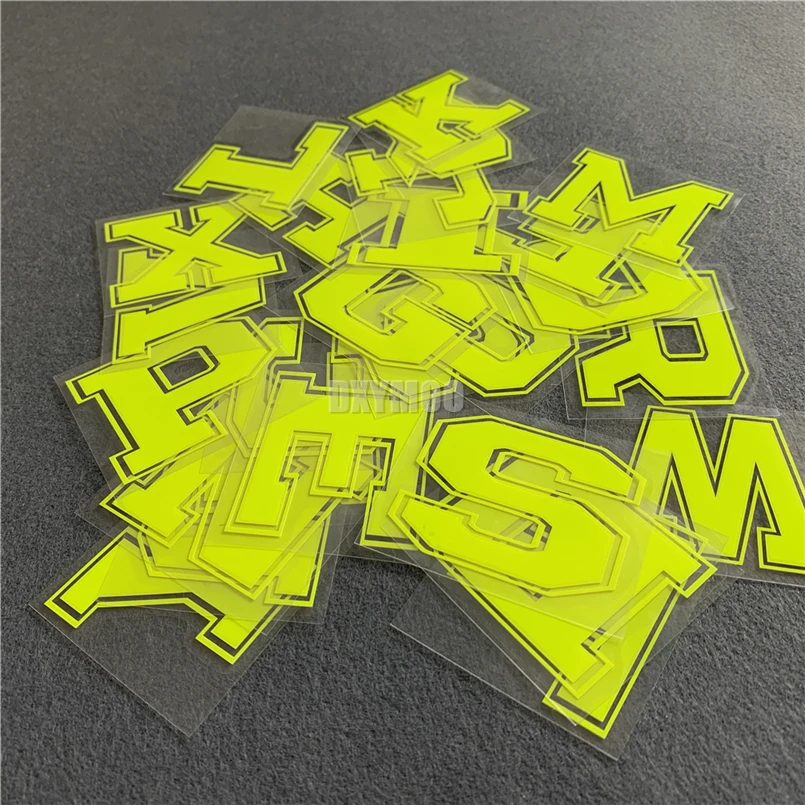 Car Styling Vinyl Decals DIY Letters Moto Racing Helmet Motorcycle Bike Sticker Nemon Yellow Fluorescent