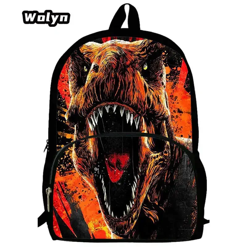 Mochila-Sac à dos d'école dinosaure pour les classes 1 à 3, sacs d'école de dessin animé pour garçons, sac à dos léger imprimé animal pour enfants