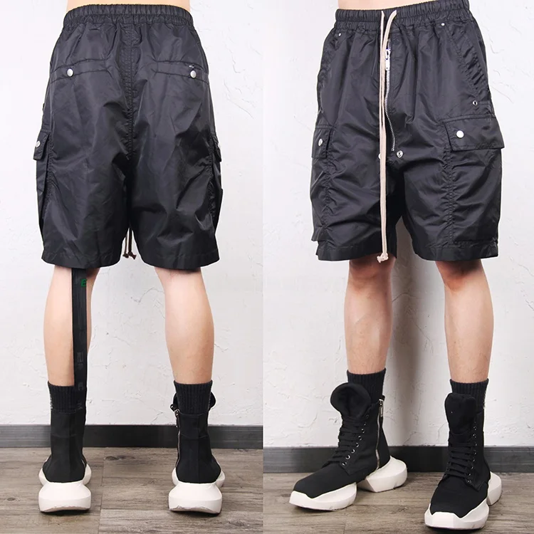 

Rodrk Men's Faion Cargo orts k Zipper Silk Rope Hanging Waist Workwear Hip Hop Sle Loose Fit Urban Casual Pants