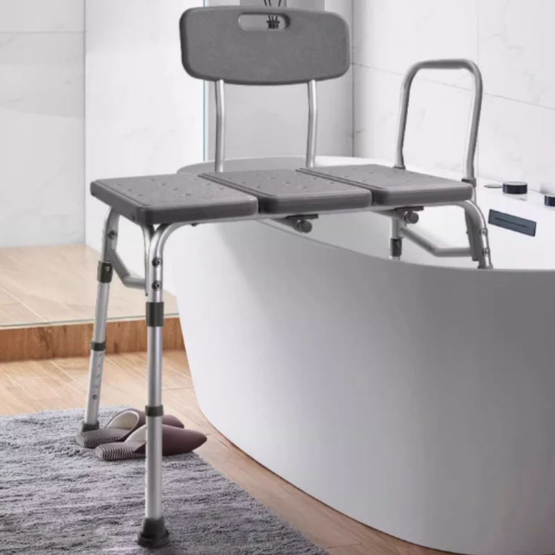 Lightweight Shower Stools Non-Slip Bath Seats with Armrest and Backrest Aluminum Tub Transfer Chairs for Bathtub Shower Seats