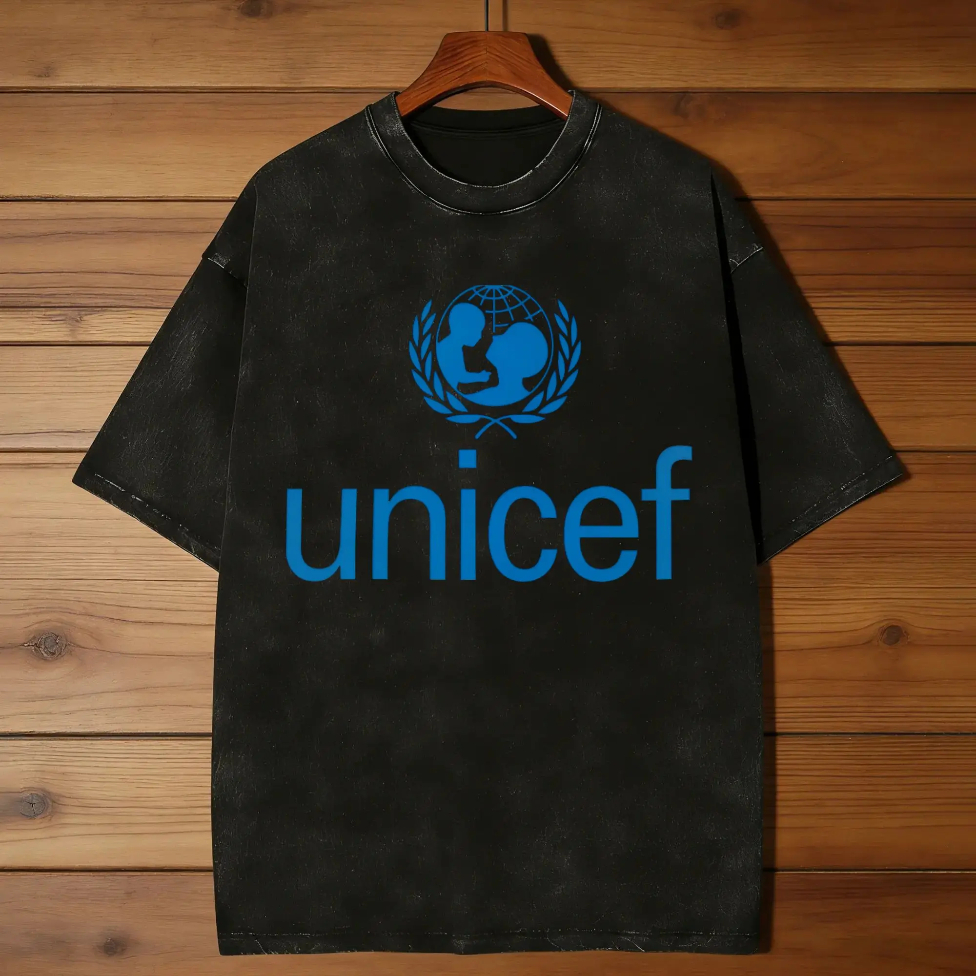Équipe de bénévoles de la charité Unicef, t-shirts simples, t-shirt tendance pour homme, vêtements imprimés rétro Y2K pour la plage