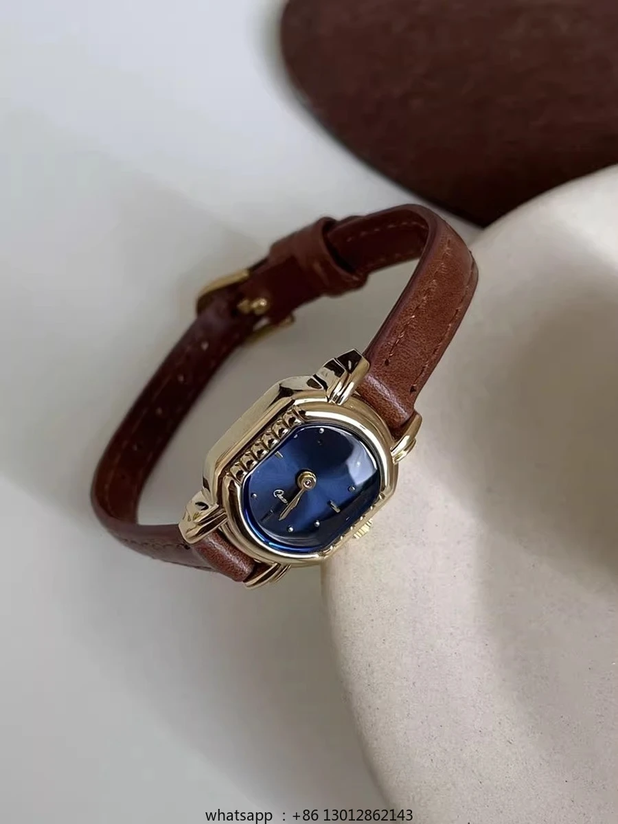

Watch female fashion retro exquisite small blue plate high sense waterproof