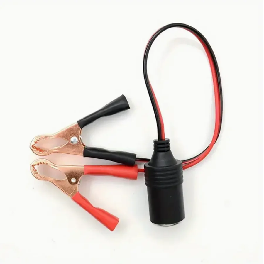 Cigarette Lighter Female Socket Car High Power Pure Copper Battery with Clip 12V 24V 220W Car Socket Plug