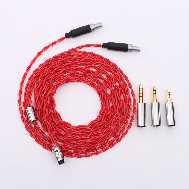 ivipQ-213 7N OCC Spina modulare (2,5 mm + 3,5 mm + 4,4 mm) Cavo di ricambio per cuffie per HD650 HD800 HIFIMAN ANANDA T3-03 D9200