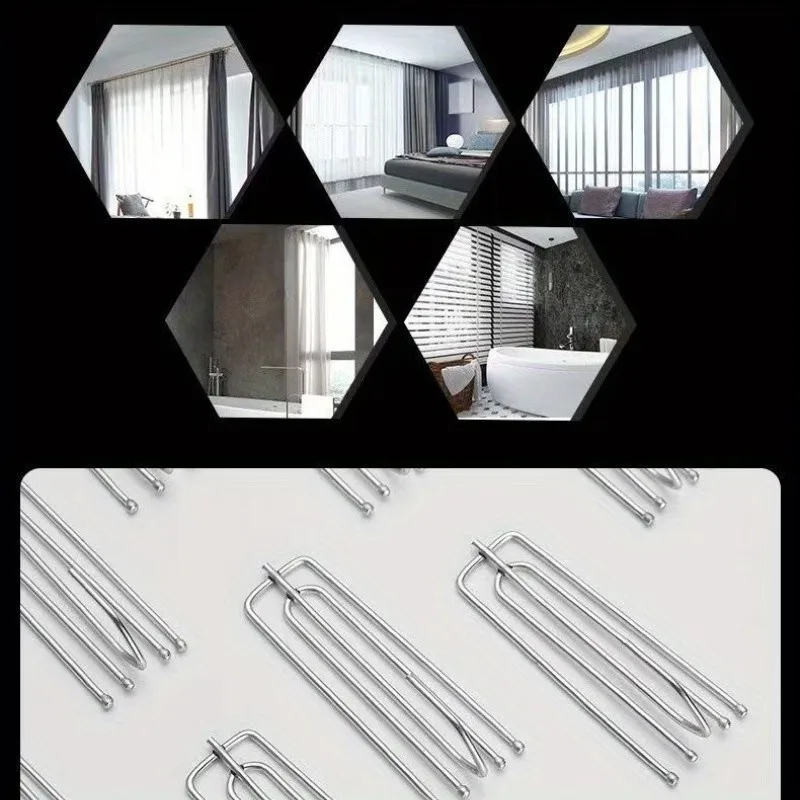 34 pcs 4-Claw Curtain Hooks, Stainless Steel Material and Firm Non-Shift Hold, ideal for Bedroom Drapery