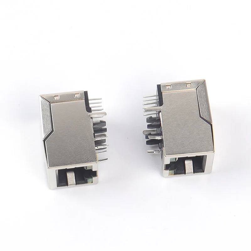 Shielded RJ45 Connector 8P8C with Green/Yellow LED And Magnetics 10/100BASE-TX Modular Jack for POE Switch/Panel