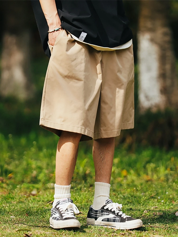 

Летние тонкие повседневные спортивные мужские шорты Cityboy свободного кроя, брюки-карго в американском стиле, из смесового полиэстера и хлопка, прямые, длиной до колена.