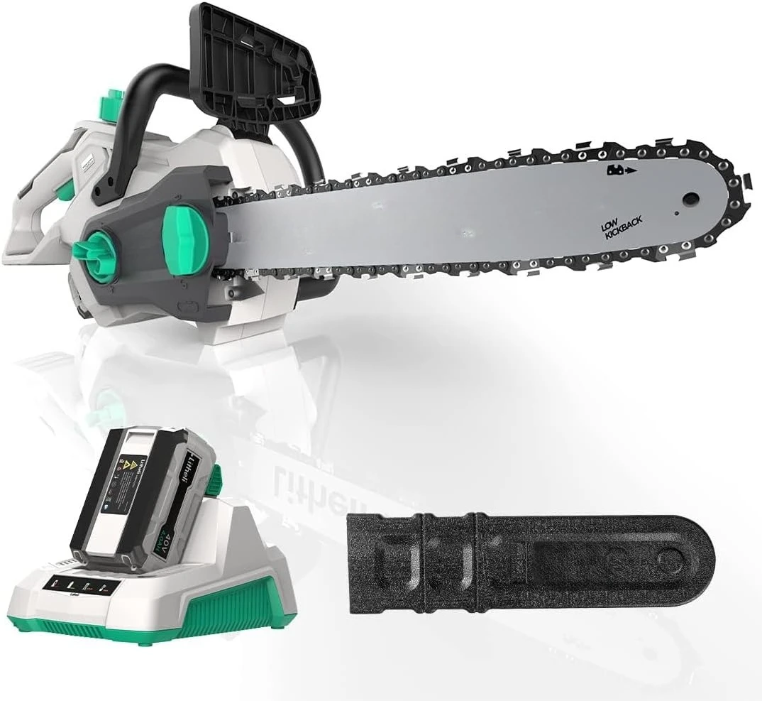

Cordless Battery Chainsaw 12", 40V Battery Powered Chainsaw 2.0AH Battery and Charger Included, Chain Saw for Trees, Pruning