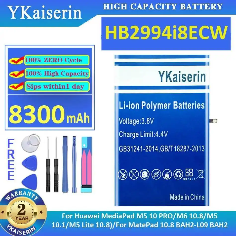 

Battery Hb2994i8ecw 8300Mah For Huawei Mediapad M5 10 Pro M6 10.8 10.1 Lite Matepad BAH2-L09 BAH2