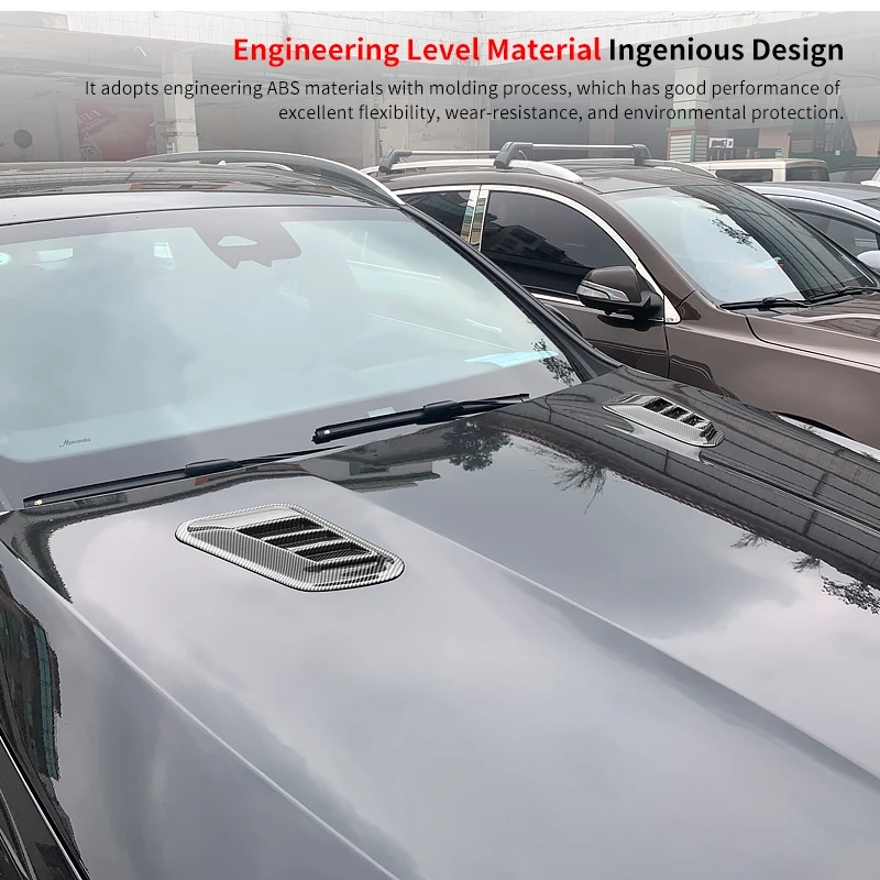 Acessórios exteriores do carro decorativo célula fluxo de ar entrada capô colher capô ventilação capa adesivos estilo para benz glc 260 300 2023