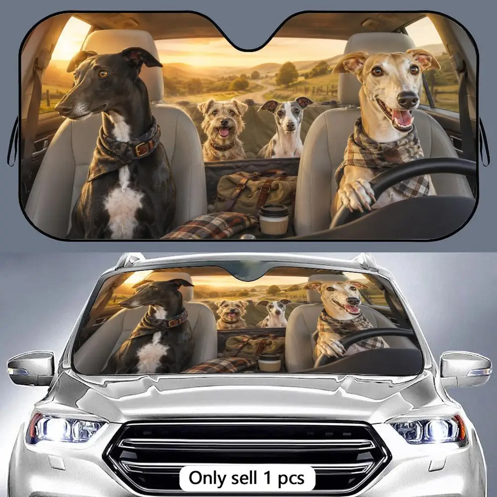 Highway Hounds Sun Visor Portable Car Windshield Sun Shade UV Protection and Heat Insulation for Front Window