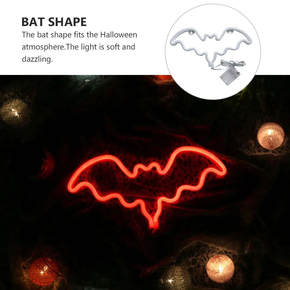 

1Pcs LED Bat Light Halloween Neon Decorative Glow USB Powered Dazzling Cool Atmosphere Party Home Bar Nightclub