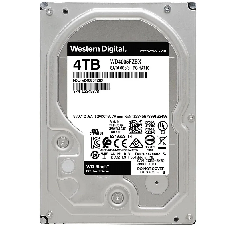 Western Digital WD Black 4TB 3TB 2TB 1TB Performance Internal Hard Drive HDD 5400 RPM SATA 64MB Cache 3.5 Inch Suitable 3TB 4TB