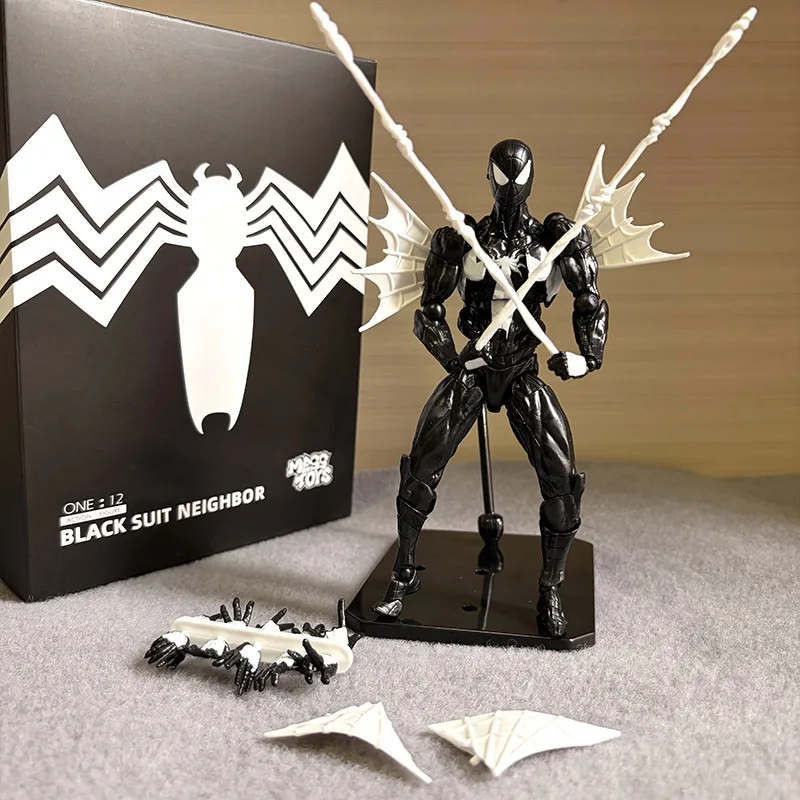 

MT Black Neighbor Symbiotic Spider Man Handmade SHF Venom Battle Coat Joint Mobile Model Toy Gift
