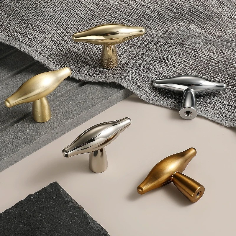 Light luxury single hole cabinet door handle wardrobe TV cabinet bedside table drawer handle zinc alloy creative handle