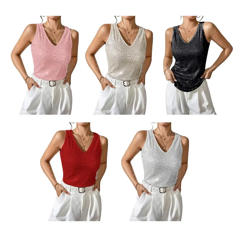 

Women Summer Sexy Sequin Glitter T Shirts Short Sleeve Boat Neck Slim Fit Tee Tops Shiny Party Tees Loose Fit Bottoming Vest
