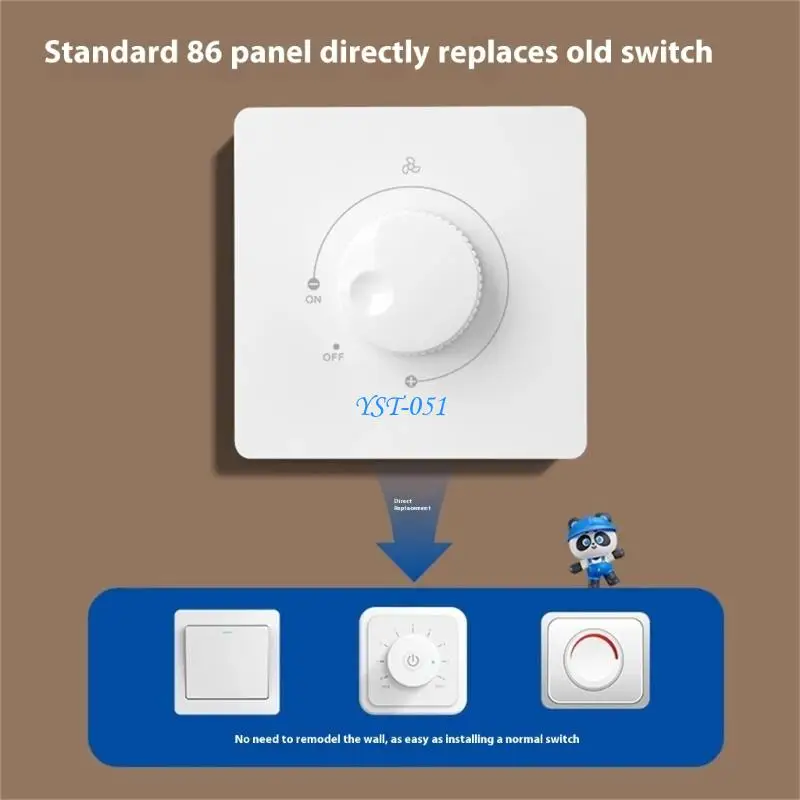 

E15A Plastic Rotary Fan Speed Dimmer Switches 3 Power Fan Wall Mount 220V 10A