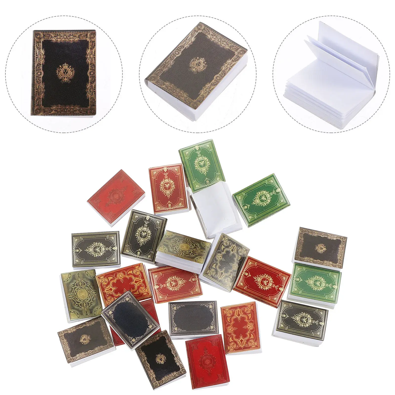 

27Pcs Miniature Books Dollhouse Accessories Compact Simulated Mini Books Set for Kids Pretend Play Fun Decoration