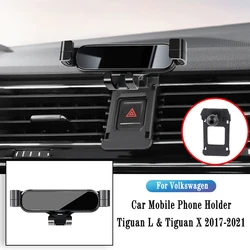 Car Phone Holder For Volkswagen VW Tiguan L X 2017-2021 Gravity Navigation Bracket Air Outlet Clip Bracket Rotatable Support