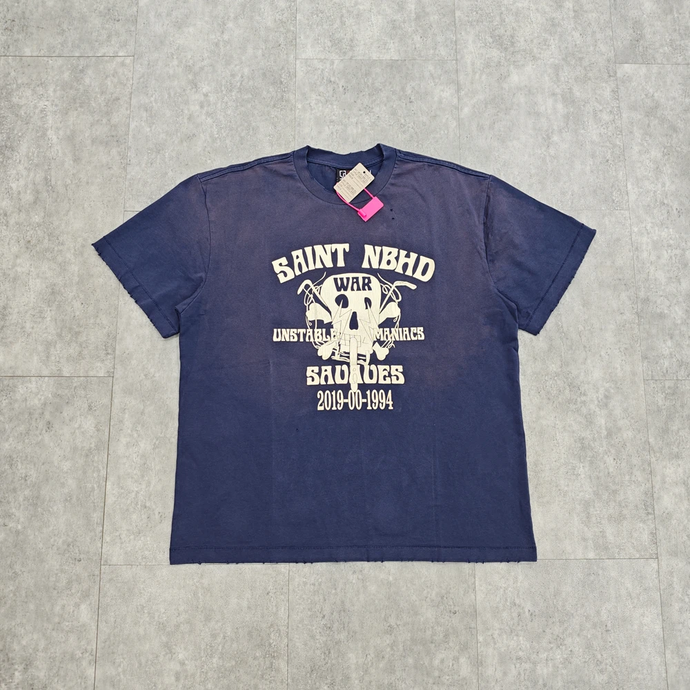 

Yao Fashion Saint OF Michael 25SS Joint Design Style Graphics Print Casual Streetwear Vintage Tops Men Tee Loose Unisex T Shirt