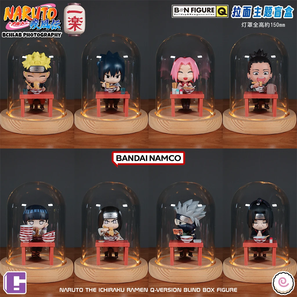 Disponibile Bandai Naruto Ramen Series Blind Box - Naruto Sasuke Itachi Chibi Figure Mini modello da collezione Set regalo anime Kawaii