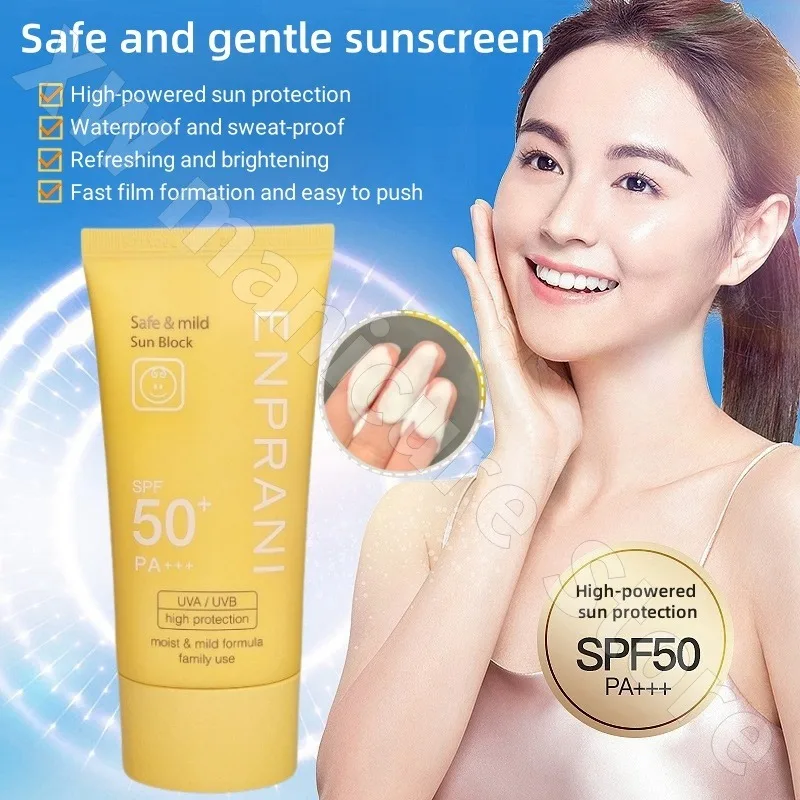 ENPRANI Sunscreen Men and Women Facial Sunscreen Sensitive Gentle Moisturizing Refreshing Non-greasy Brightening Skin Tone 70ml