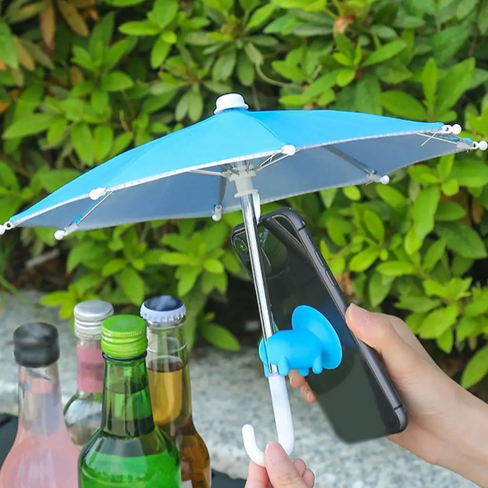 Creative Mini Umbrella Phone Stand Outdoor Anti-Glare Sunshade Rainy Universal Smartphone Holder Unnique Desktop Decor Ornament