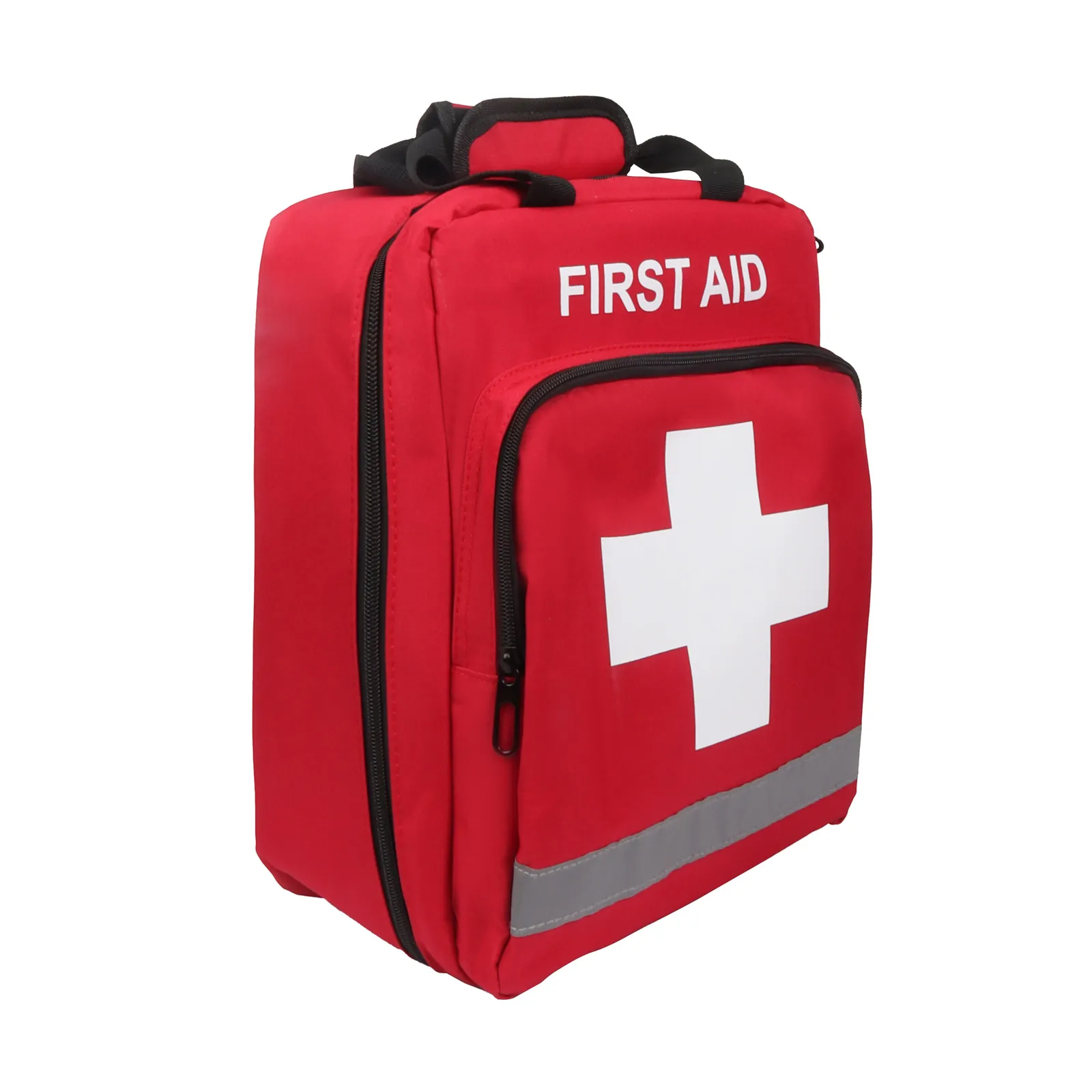 Red Emergency Backpack First Aid Bag Empty Medical First Aid Backpack Treatment First Responder Trauma Bag with Reflective Strip