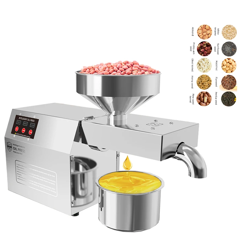 B01 Upgraded Home Heat Peanut Sunflower Seeds Oil Extractor Cold Oil Press Extracting Extraction Machine