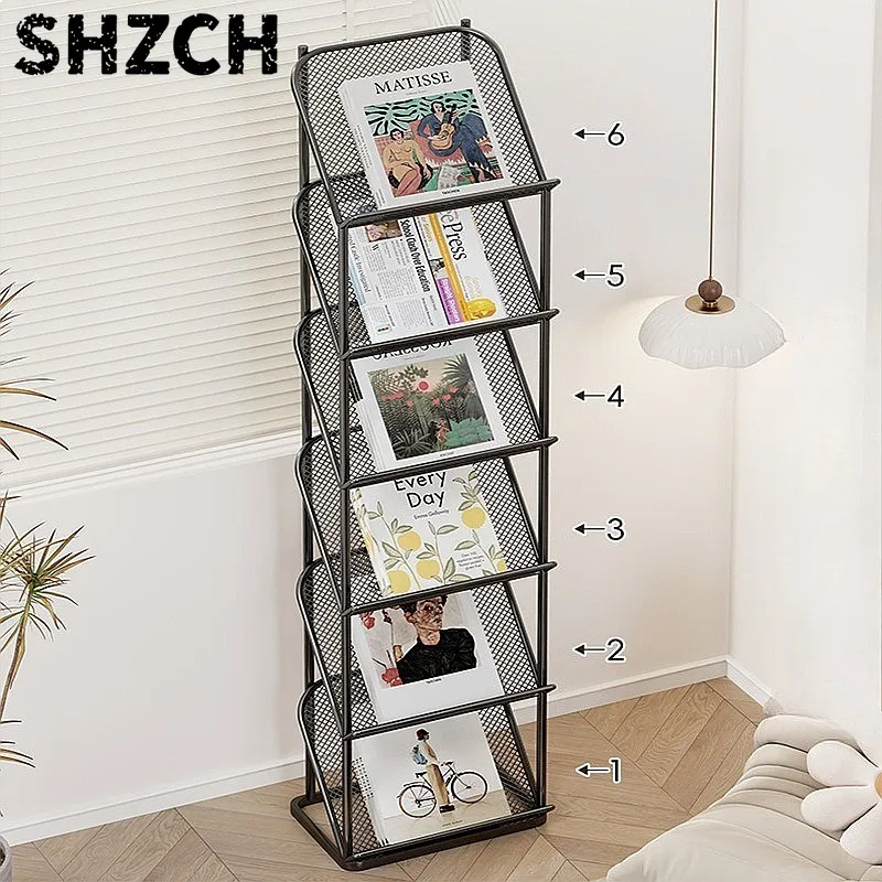 Magazine Storage Rack Newspaper Holder Floor Display Rack Brochure Organizer
