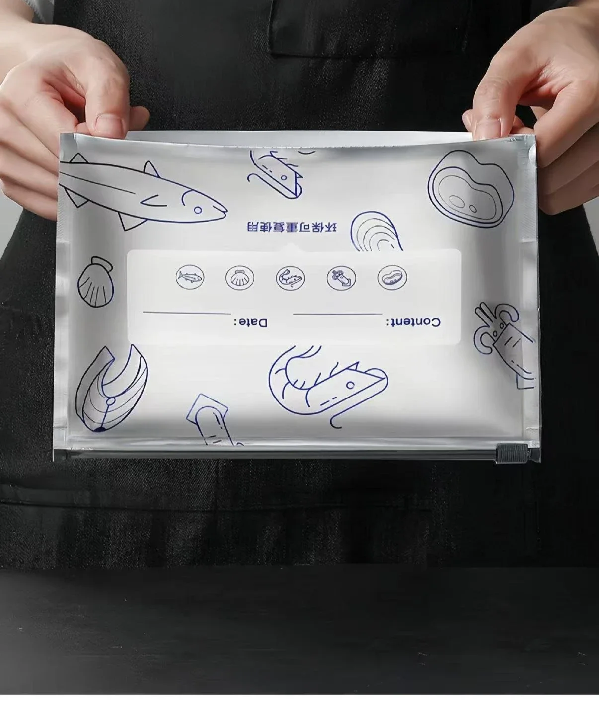 حقيبة حفظ طازجة من رقائق الألومنيوم محكمة الغلق ومضادة للبكتيريا وحقيبة تخزين وتجميد الطعام وختم بسحاب