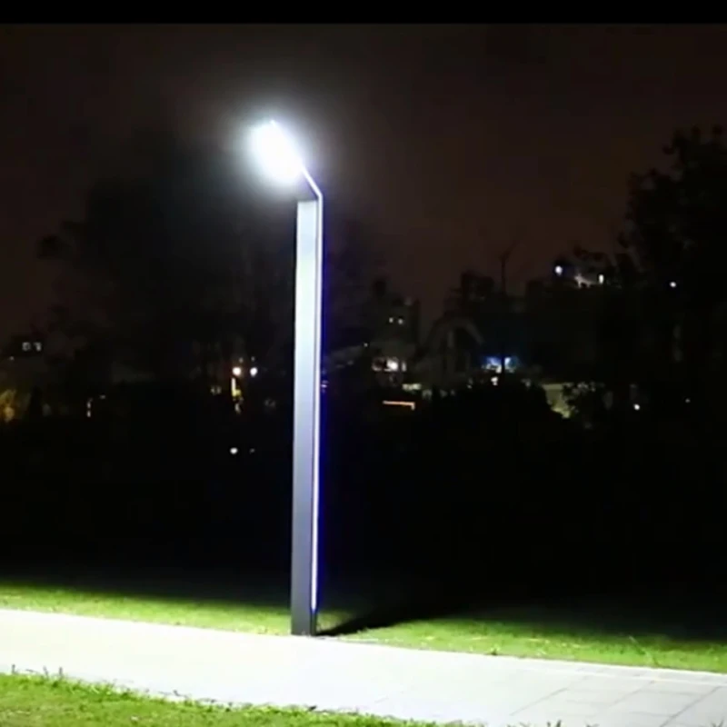 

Garden Pillar Light Solar Powered Landscape Lighting Decoration Park Pedestrian Zone Post Lantern Blue Light Strip