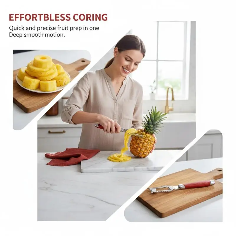 Stainless Steel Pineapple Eye Remover Portable Fruit Peeler Tool for Outdoor Picnic Pineapple Cucumber Quick Prep