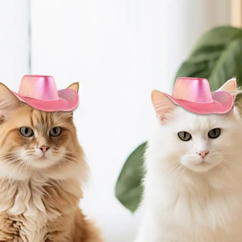 Cowboy Hat For Dog Kitten Hat Mini Pet Hat Cosplay Cosplay Prop Puppy Hats Shiny Puppy Cowboy Hat Cat Headwear Western Cowboy