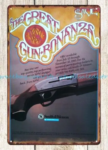 1983 Shotgun firearm huntings metal tin sign fun garage ideas