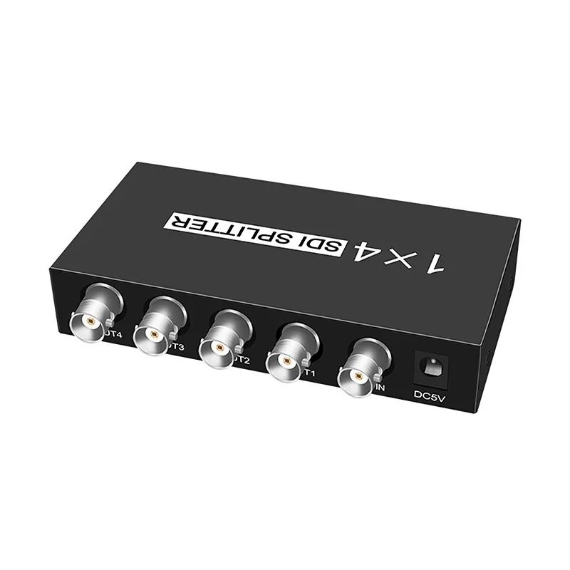 HD 1 IN 4 OUT SDI Splitter Extender Adapter Support HD-SDI, SD-SDI et 3G-SDI Signal pour budgétaire Moniteur SDI Caméra
