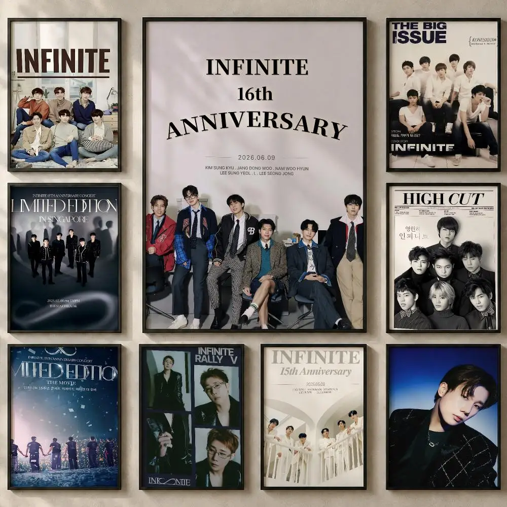 Group I-INFINITES Poster Art  Self-Adhesive No Glue Residue Wall Sticker for Home Office Nursery