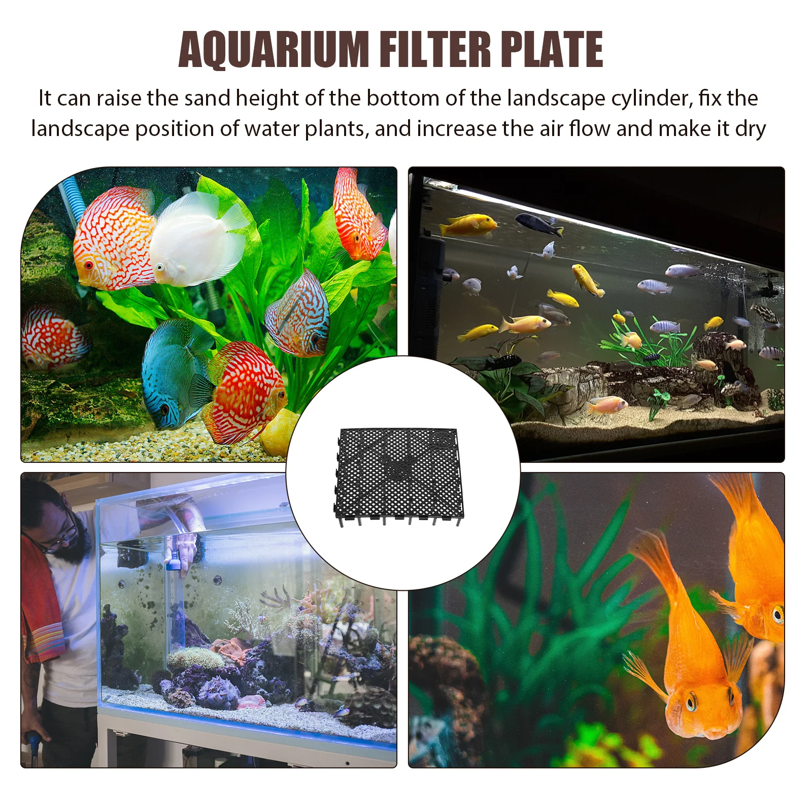 

6Pcs Aquarium Bottom Filter Plate Professional Gravel Filter Board with Enhanced Water Permeability Surface for Fish