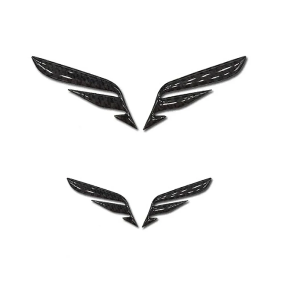 For Genesis G70 Front Rear Logo Trim Sticker Car Exterior Vehicle logo Real Carbon Fiber Protector Stickers Styling 2pcs
