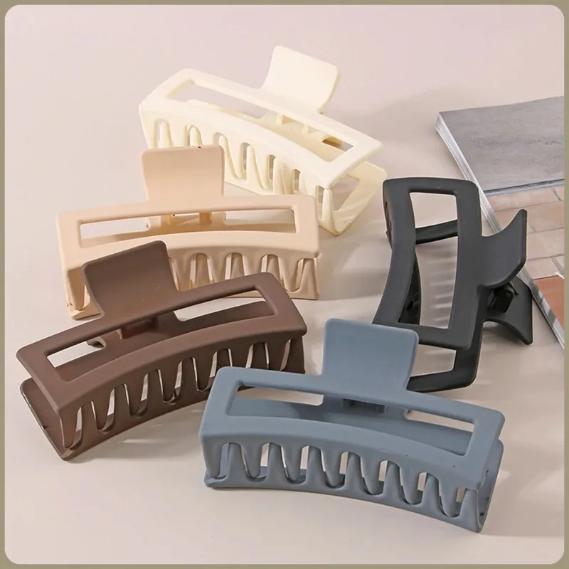 Mode 13CM Übergroßen Einfarbig Platz Matt Haar Shark Clip Kopfschmuck Haar Zubehör Geeignet Für Frauen Mädchen Dickes Haar