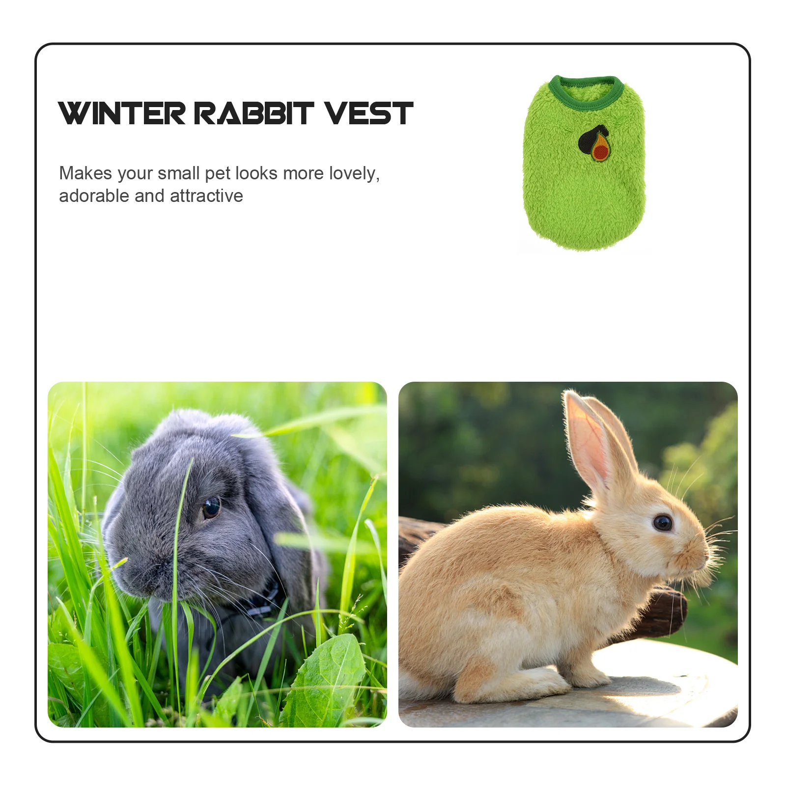 

1Pcs Rabbit Warm Clothes Winter Coat Small Pet Breathable Costume Decorative Apparel Pet Flannel Outfit Rabbit Warm Clothes