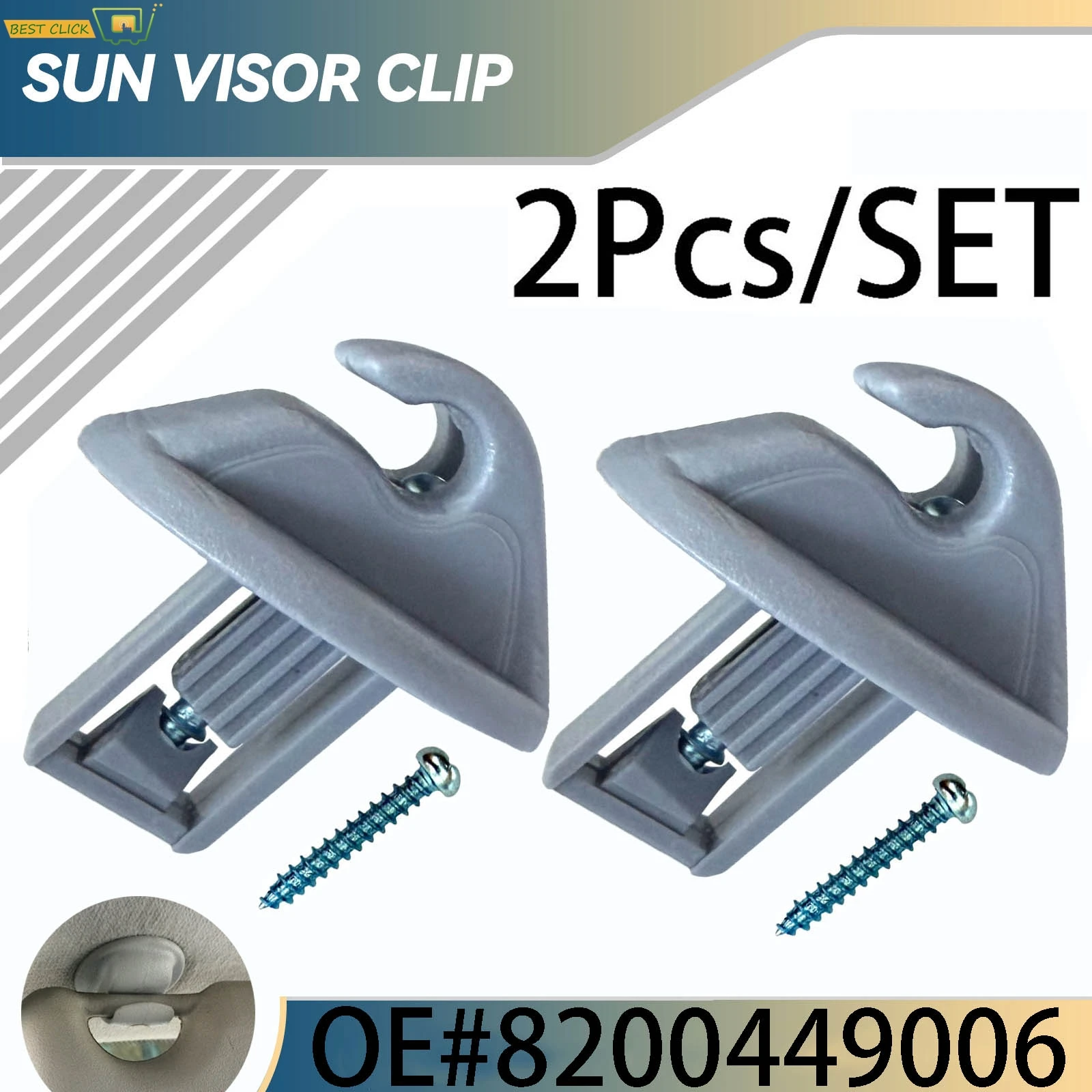 2 uds para Renault Mascott Master Trafic soporte para visera Clips con tornillos 7700421989