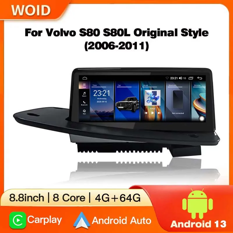 

Для Volvo S80 V70 XC70 2006-2011 сенсорный экран Android 13 автомобильный радиоприемник мультимедийный плеер стерео GPS-навигация Carplay головное устройство