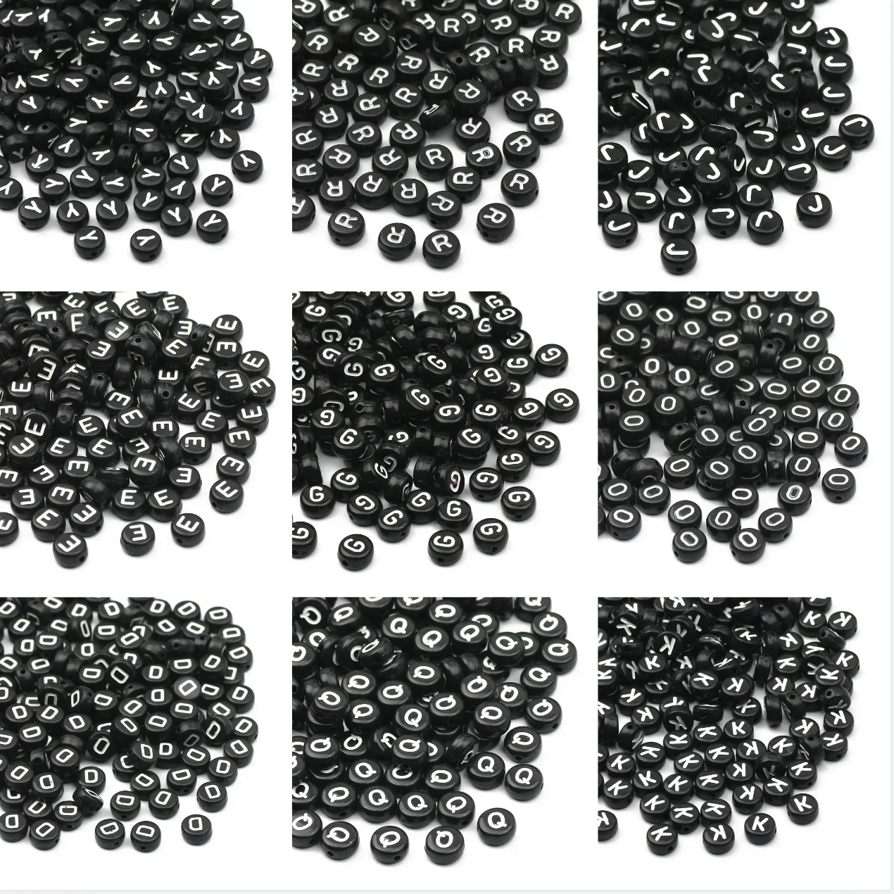 100-500PCS Acrylic Black A-Z 26 Letter Beads Loose Spacer Beads for Jewelry Making Diy Bracelet Necklace Earrings Accessories