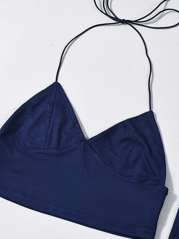 SsTss مثير الخريف الزي بلون المرأة مجموعة شيك العميق الخامس الرسن الرقبة أكمام المحاصيل كامي الأعلى والسراويل الطويلة مضيئة 2 قطعة مجموعة