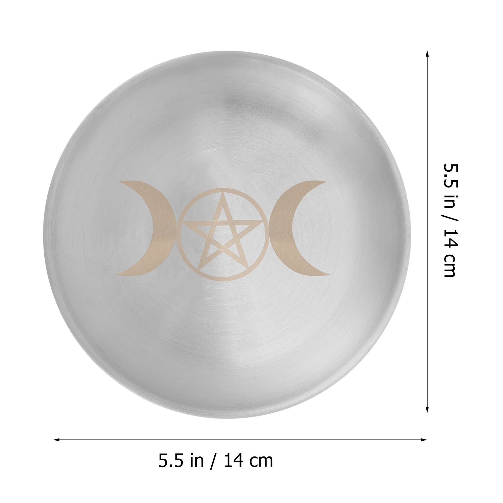 

Pentacle Gold Plate Decorative Tray Holder Pentagram Pattern Stylish Elegant Religious Ceremonies Display Objects Classic