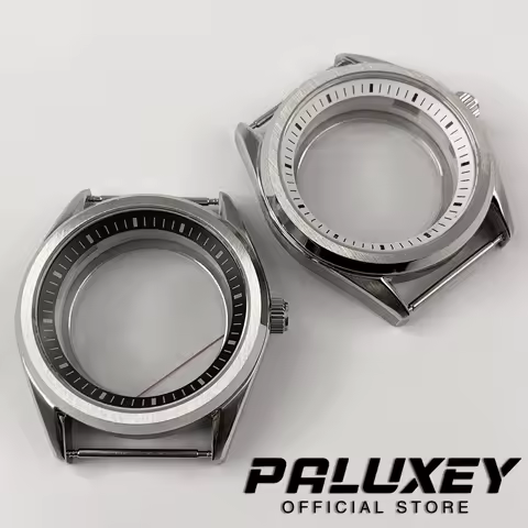 40mm Silver Sapphire Glass Stainless Steel Black White Chapter Ring Watch Case Fit NH35 NH36 4R35 4R36 NH34 NH38 NH39 Movement