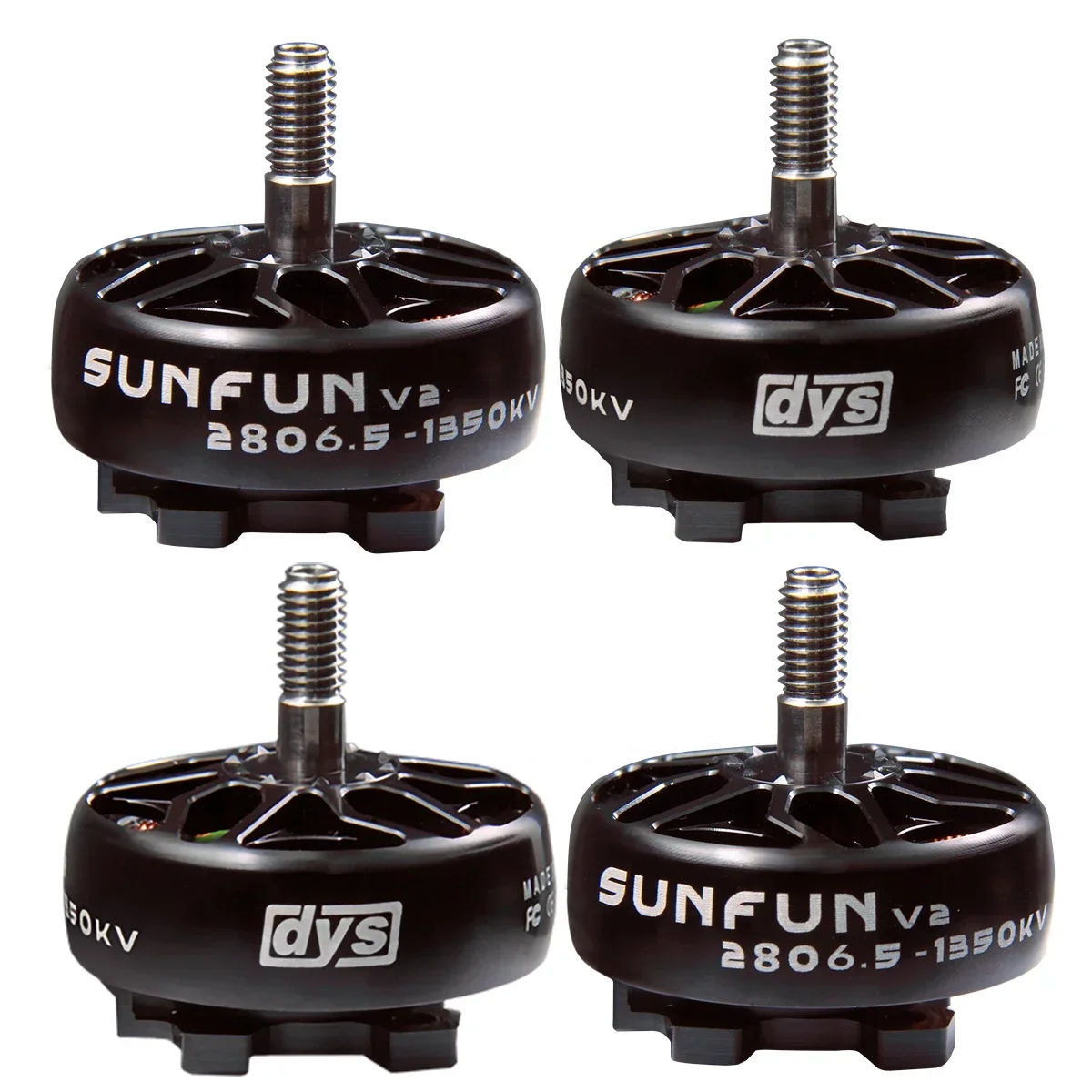 DYS sunfun V2 1350KV 2806.5 1750KV มอเตอร์ไร้แปรงถ่าน6S สำหรับ qav สำหรับแข่ง FPV โดรนสี่ใบพัด