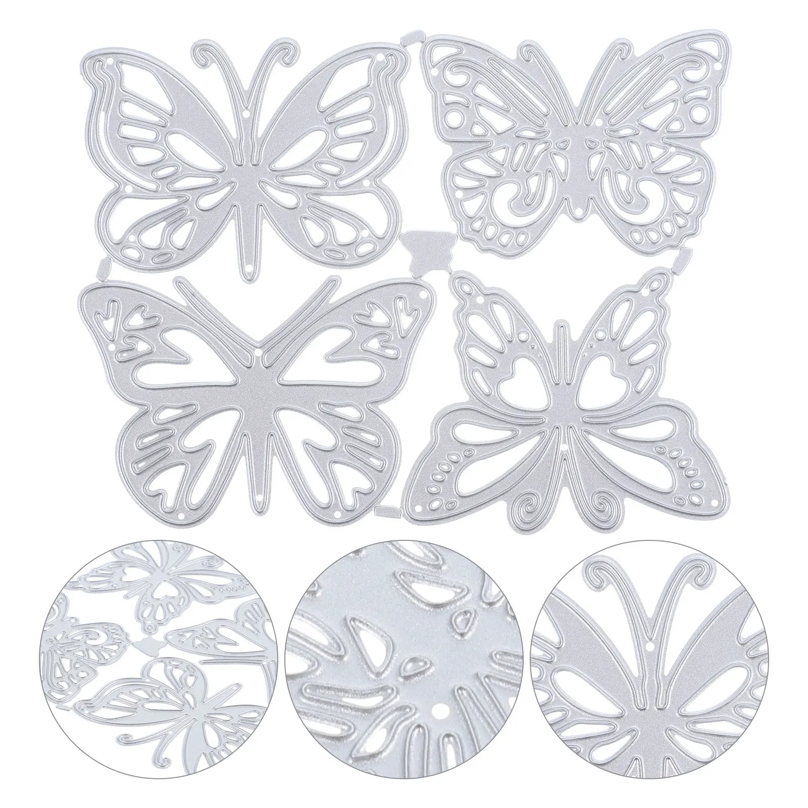 

4Pcs Butterflies Cutting Dies Carbon Steel Metal Die DIY Scrapbooking Embossing Stencil Cards Craft Supplies Handcraft Tool