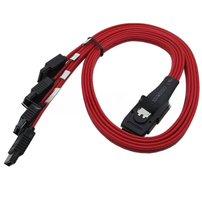 High Quality Mini SAS to SATA Breakout Cable, SFF-8087 to SATA Mini-SAS to 4X SATA Data Cable for Data Transmission